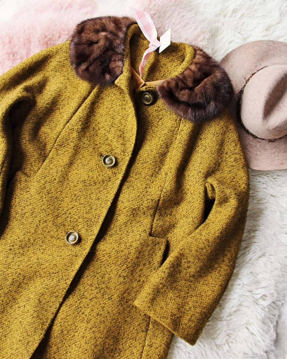Vintage Mustard Retro Coat