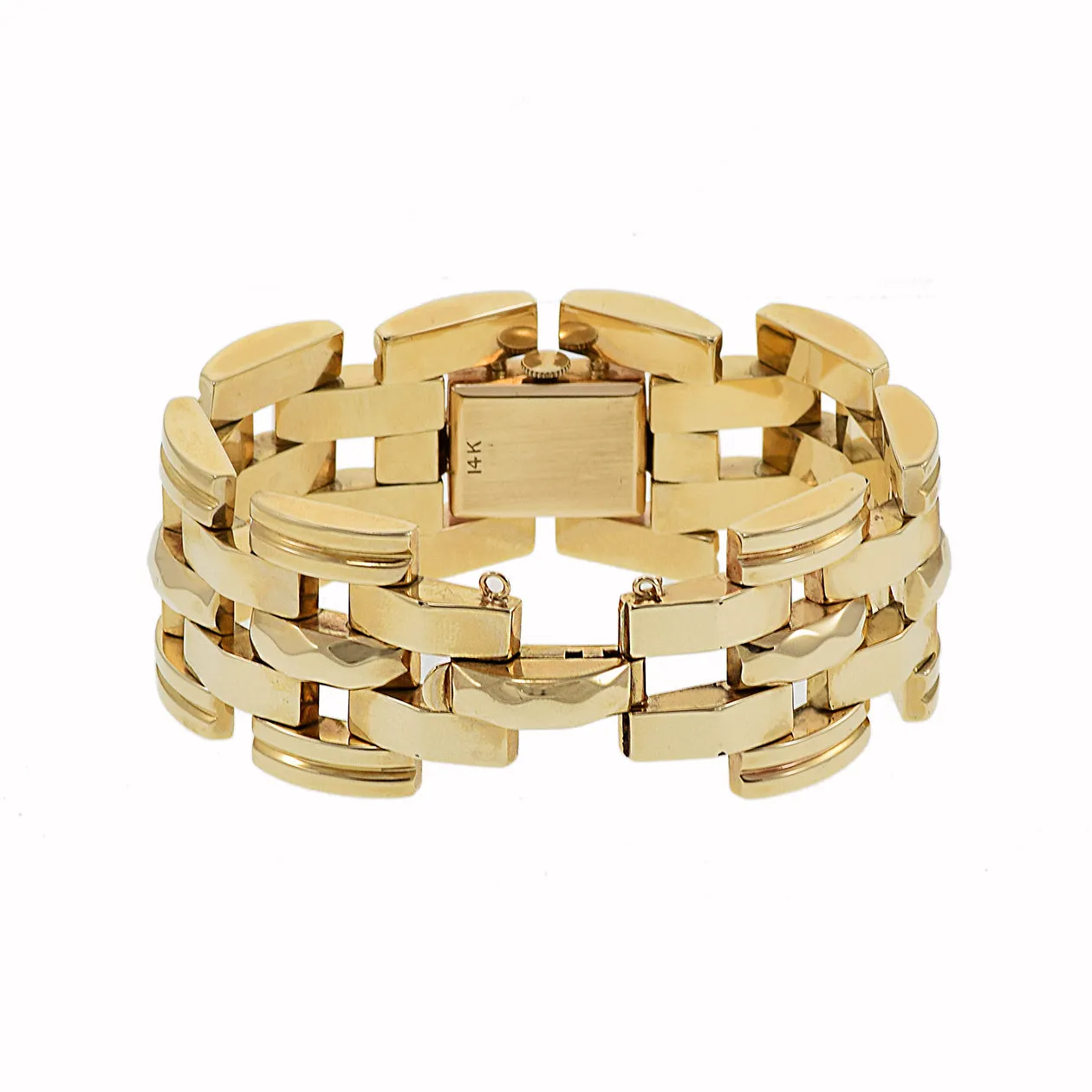 Vintage Rima 1960's Retro 14KT Yellow Gold Link Bracelet Watch