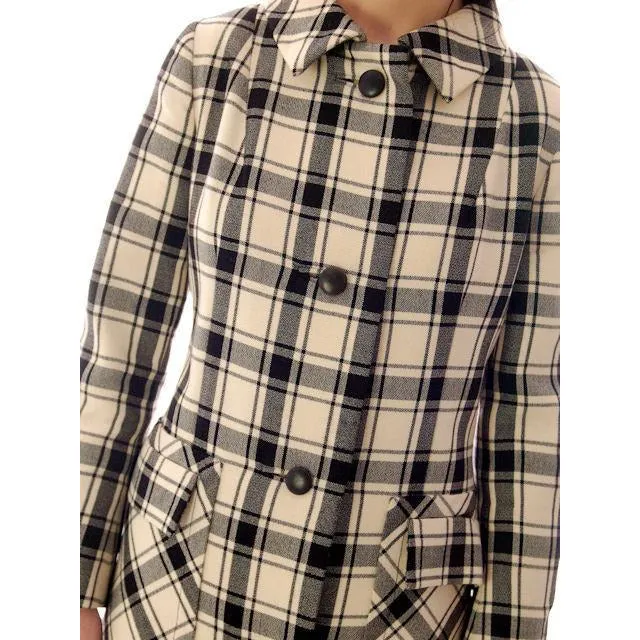 Vintage Suit Sybil Connolly Dublin Black/White Huge Plaid /Huge Pockets 1960s 38-26-38