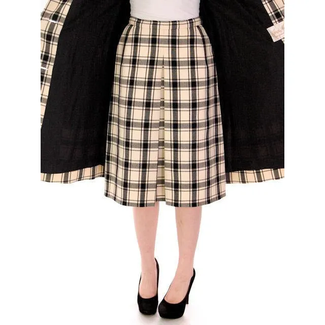 Vintage Suit Sybil Connolly Dublin Black/White Huge Plaid /Huge Pockets 1960s 38-26-38
