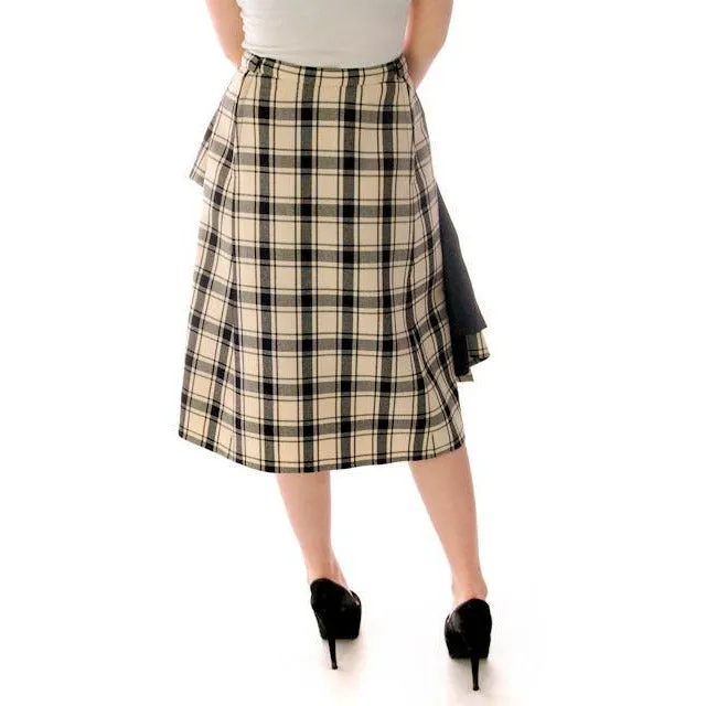 Vintage Suit Sybil Connolly Dublin Black/White Huge Plaid /Huge Pockets 1960s 38-26-38