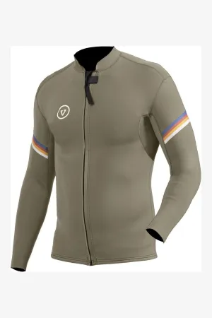 VISSLA RADITUDE 2MM FRONT ZIP WETSUIT JACKET - DARK KHAKI