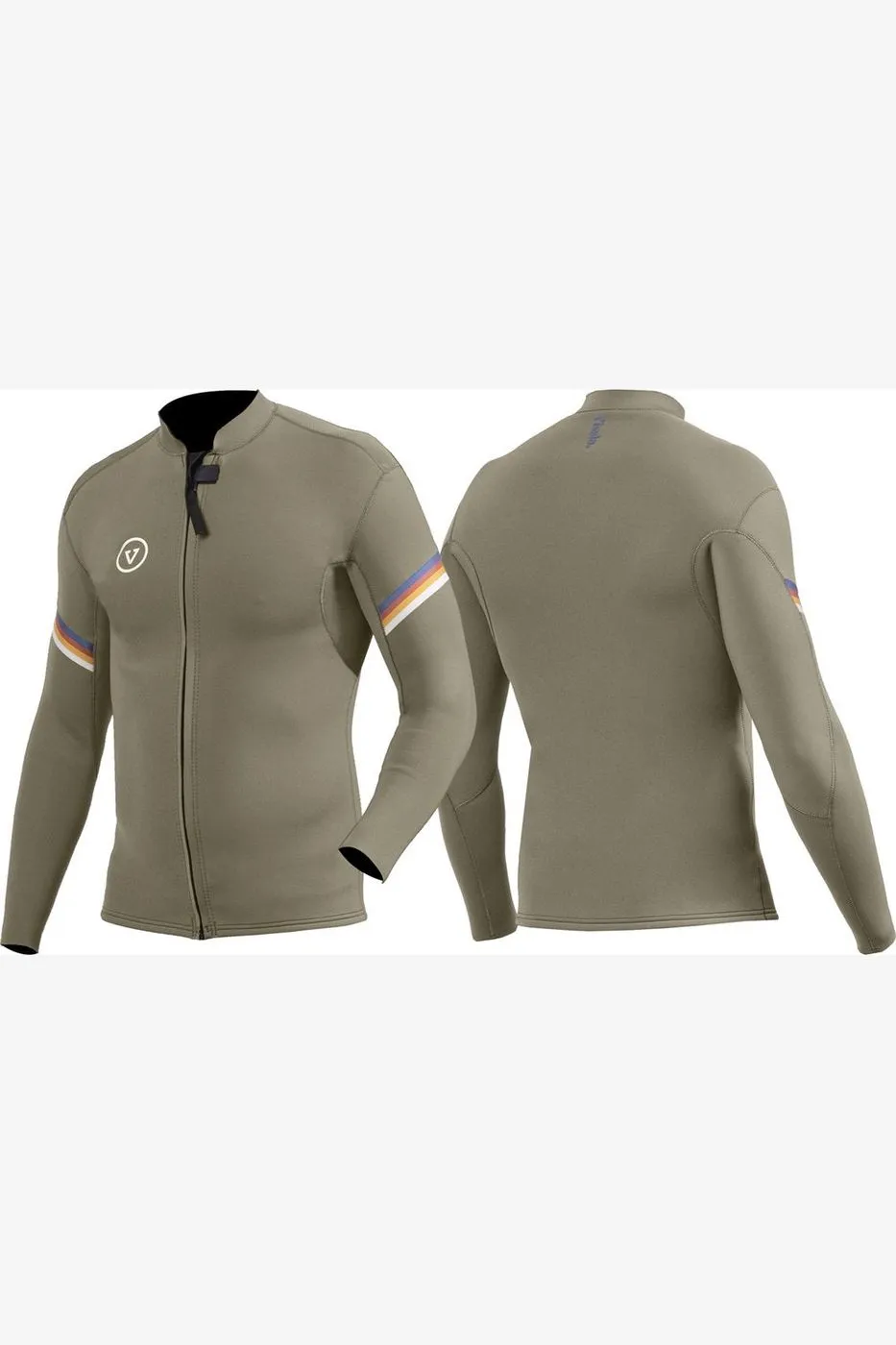 VISSLA RADITUDE 2MM FRONT ZIP WETSUIT JACKET - DARK KHAKI