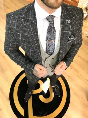 Wattson - Black/Grey 3 Piece Suit