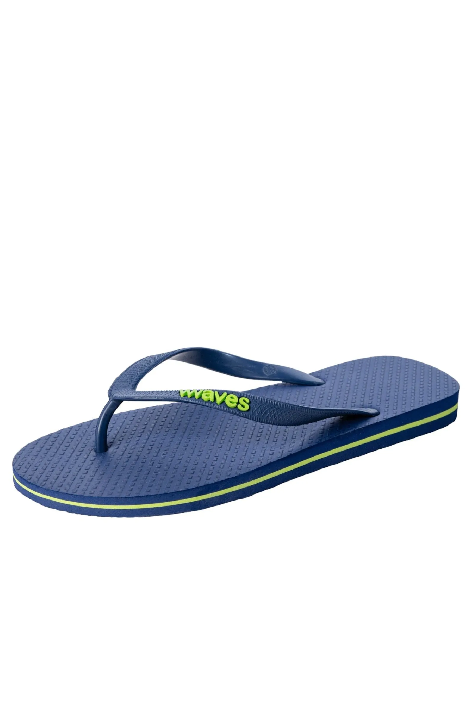 WAVES Unisex Essentials Navy Lime Flip Flops