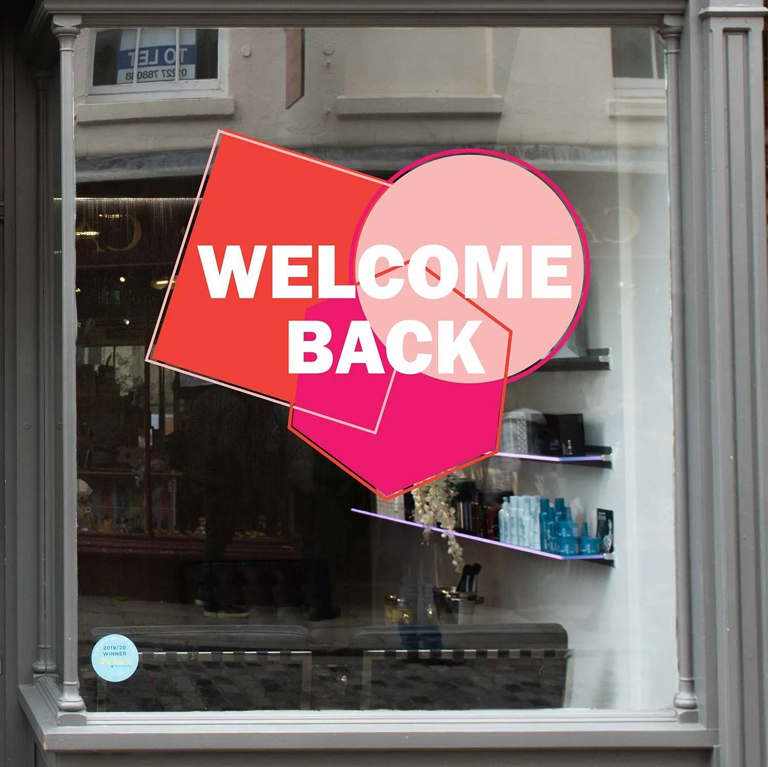 Welcome Back Geometric Shapes Coronavirus Retail Graphic Window Vinyl