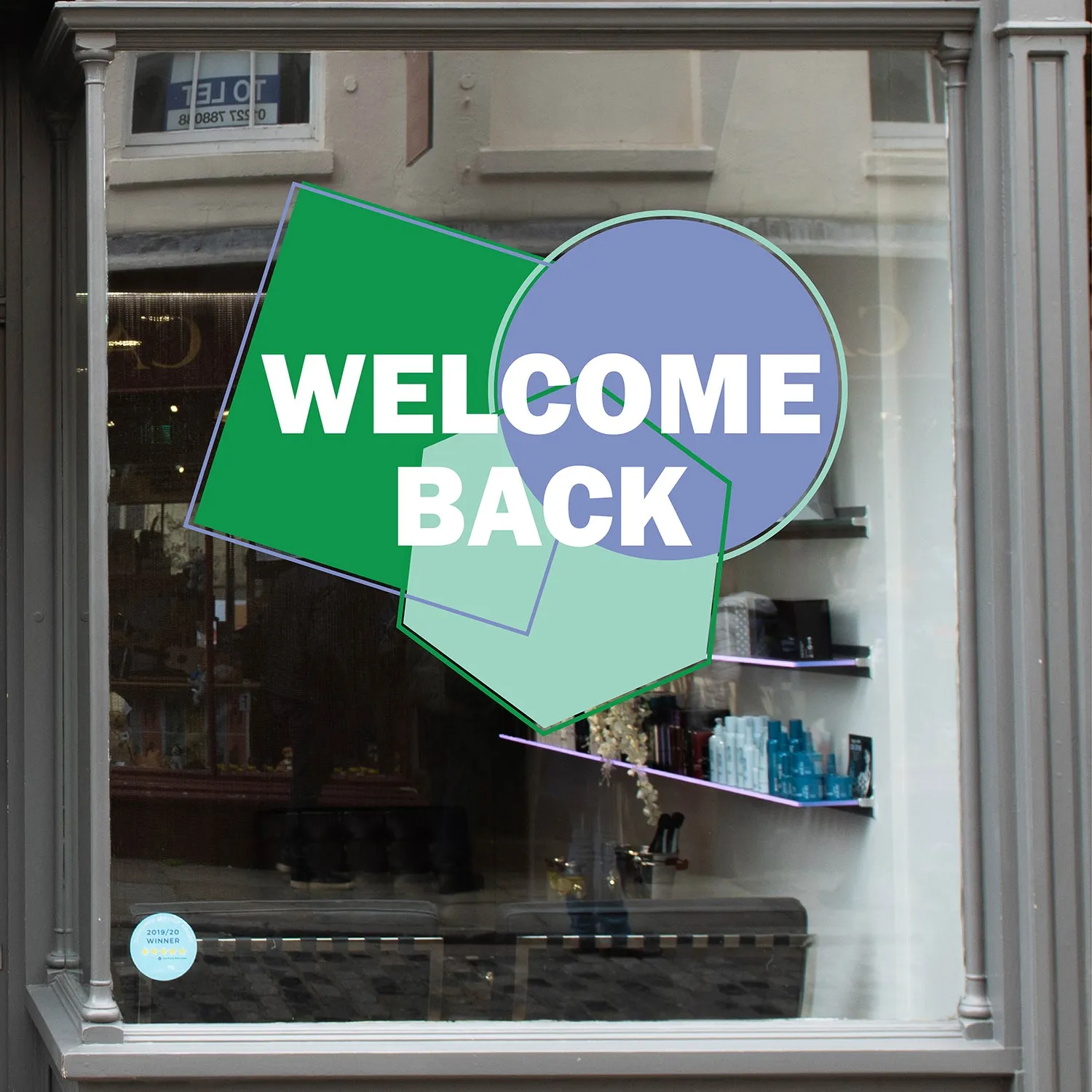 Welcome Back Geometric Shapes Coronavirus Retail Graphic Window Vinyl