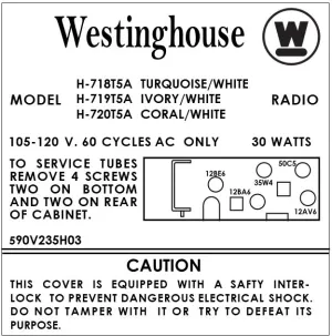 WESTINGHOUSE-H718T5A-H719T5A-H720T5A