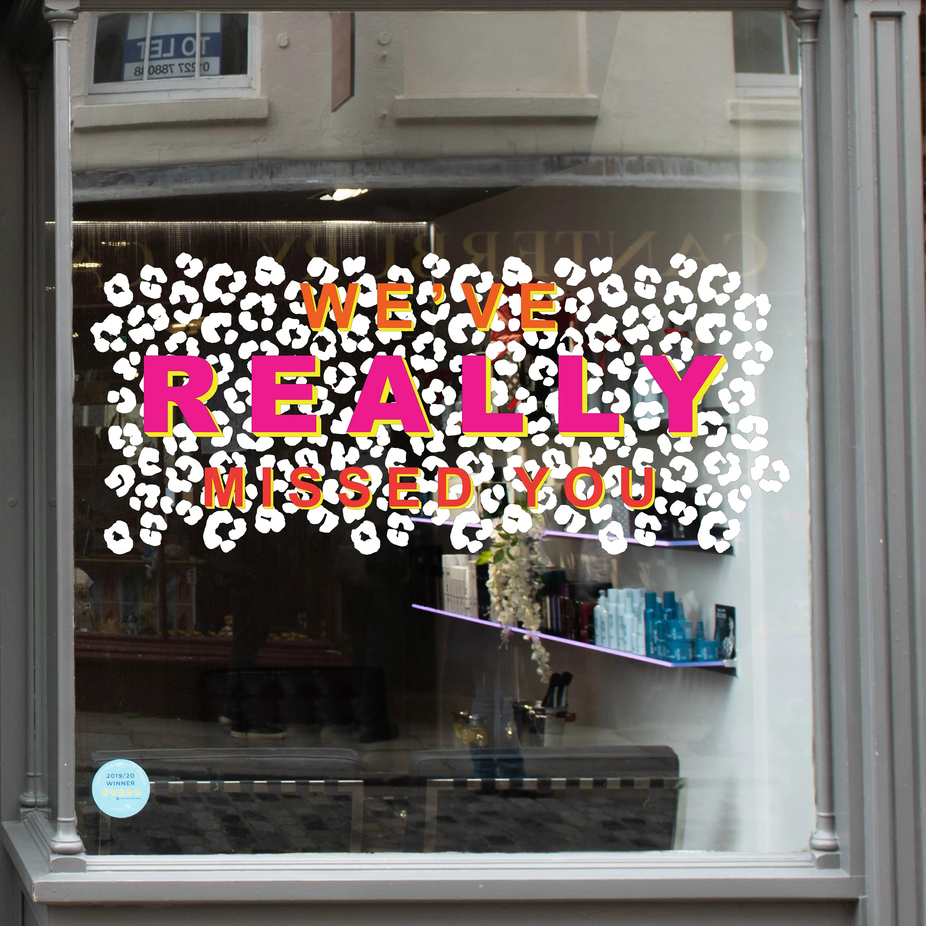 We've Really Missed You Leopard Print Coronavirus Retail Graphic Window Vinyl