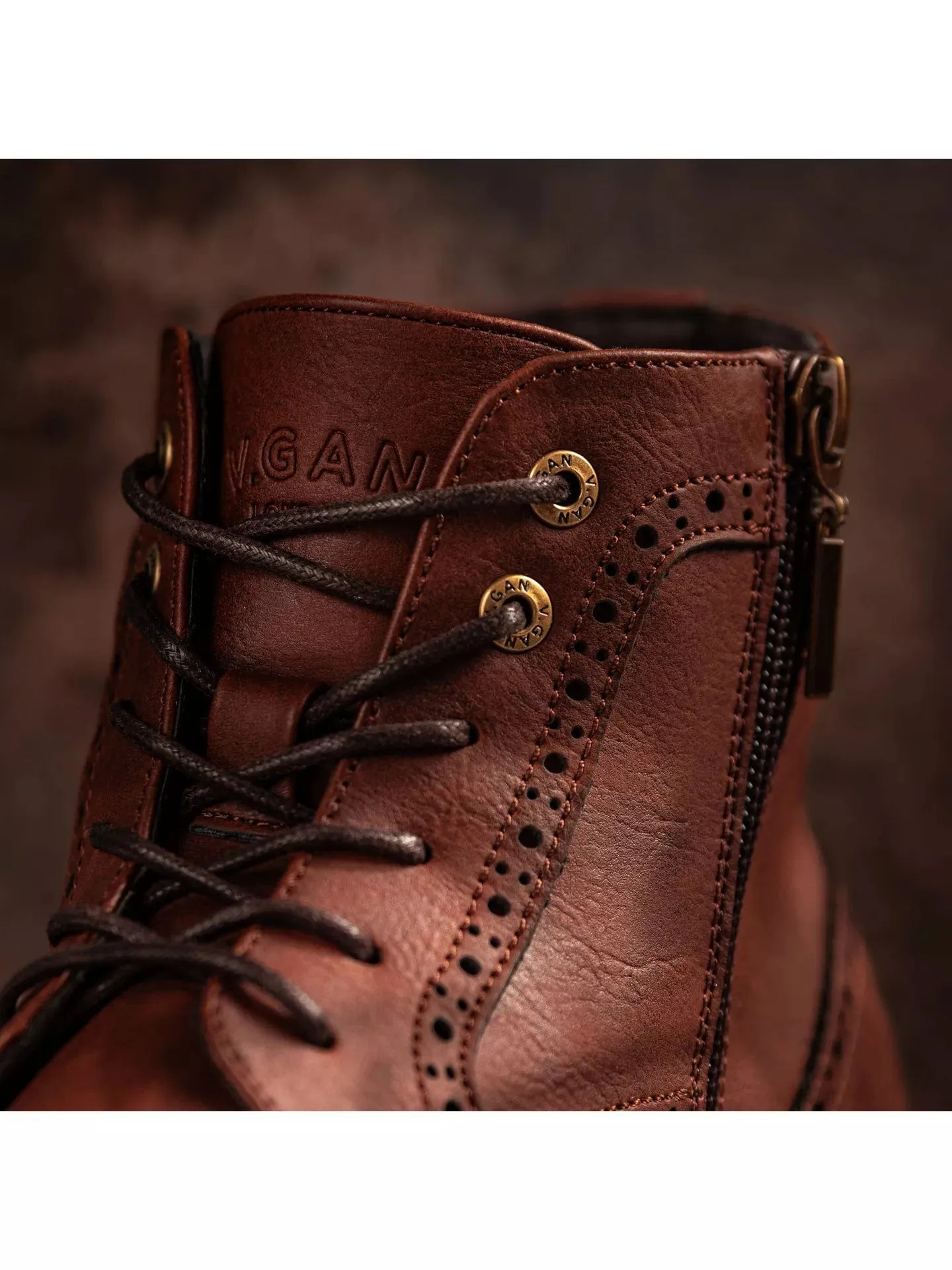 Wheat 2 Men's Vegan Leather Brogue Boots | Tan