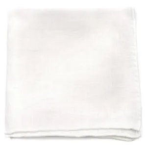 White Border Linen Pocket Square