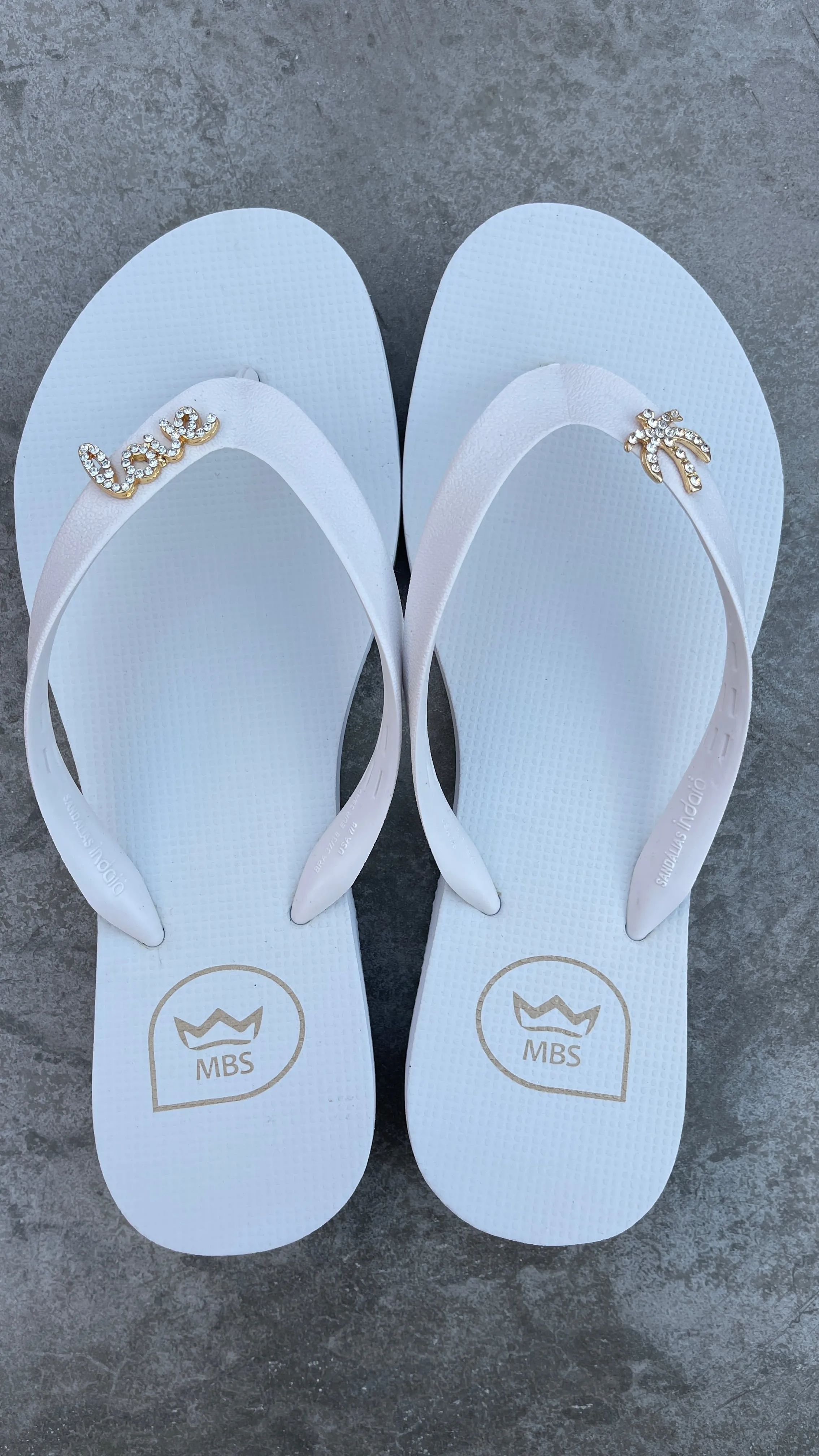 White Love Palm Trees Flip Flops