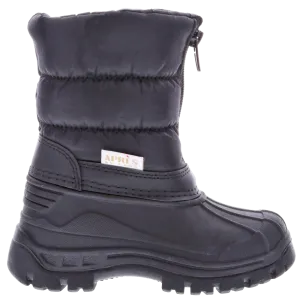 Winter Boots Toddler/Lil' Kids Coco Black Zipper Front Boot, Boys-Girls