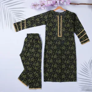 Women's 2Pcs Printed Suit Color Green