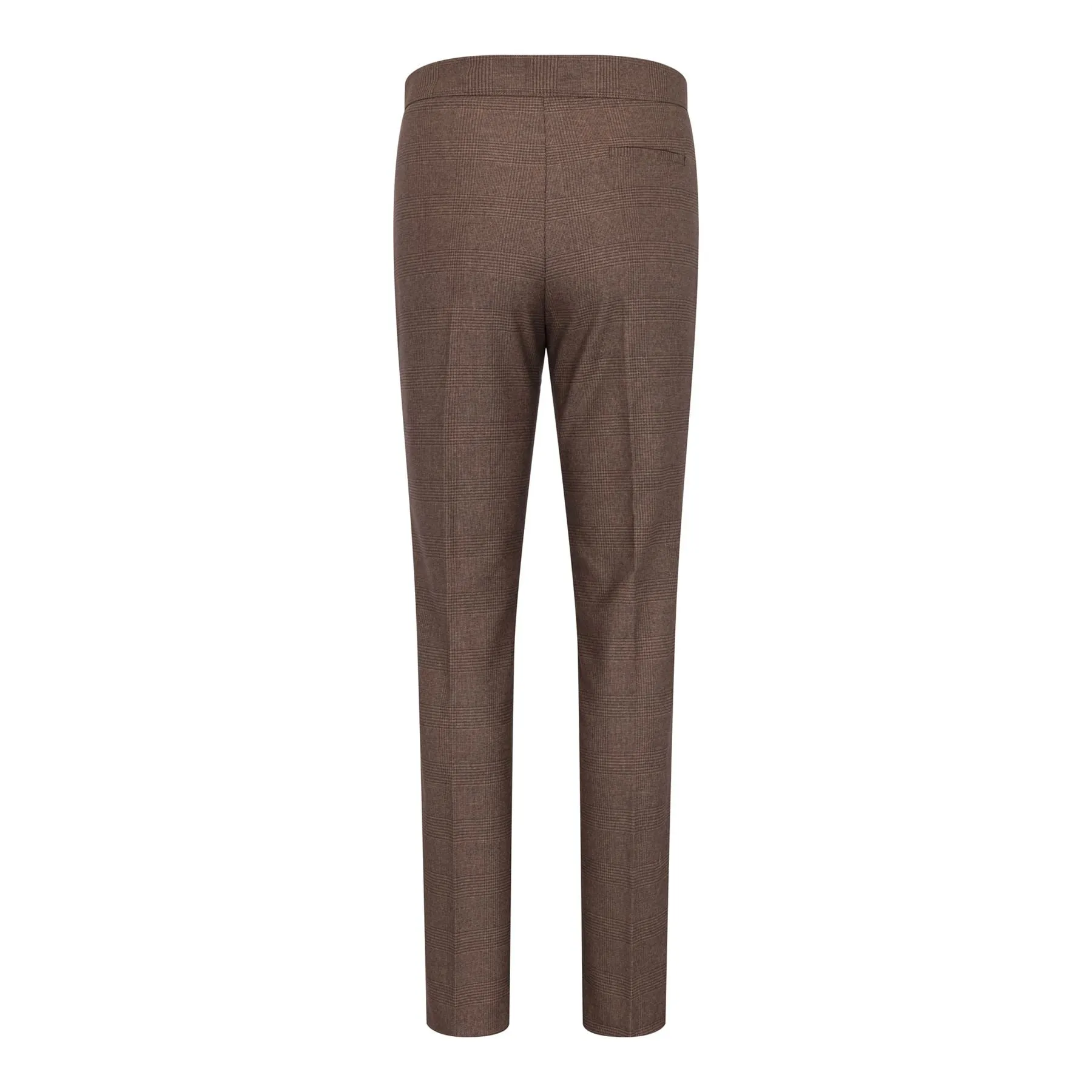 Women's Brown Three-Piece Tailored Fit Suit in Prince of Wales Check