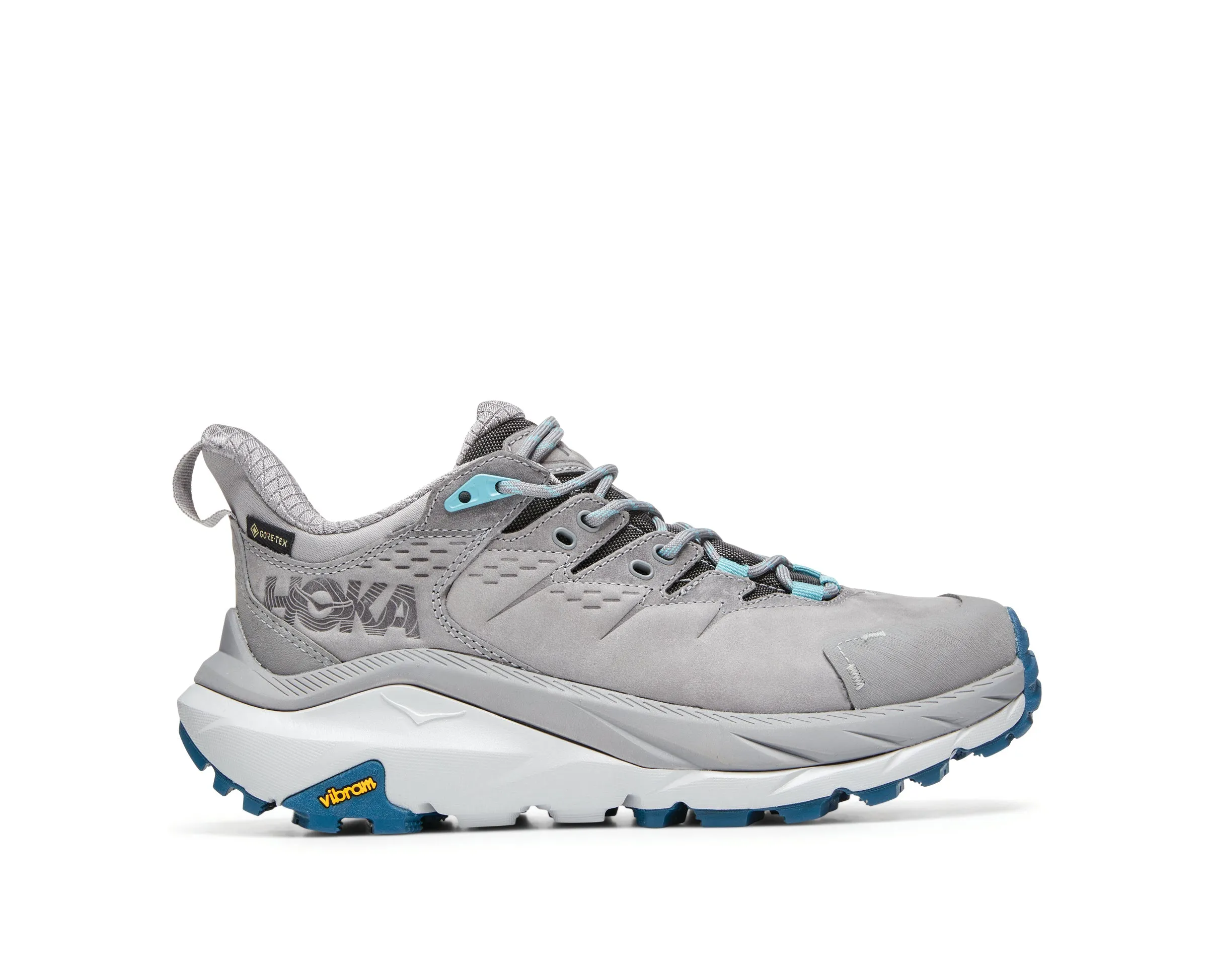 Women's Hoka Kaha 2 Low GTX Color: Sharkskin/ Blue Coral
