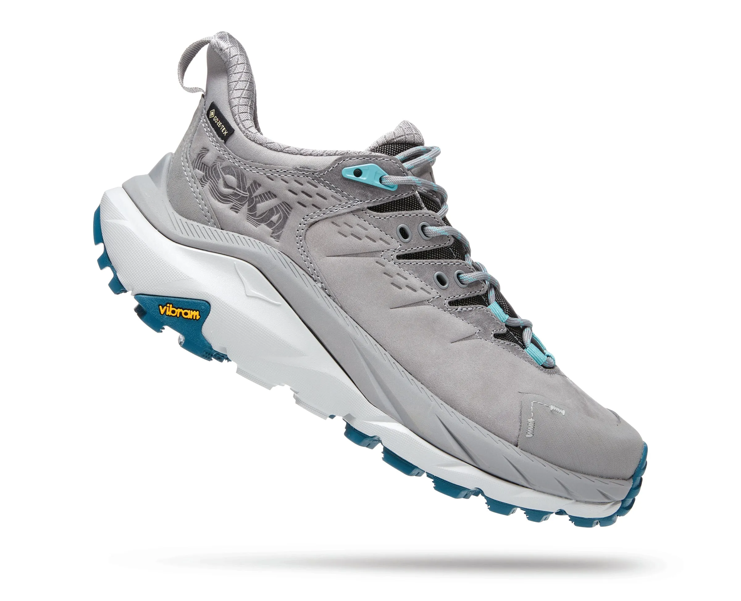 Women's Hoka Kaha 2 Low GTX Color: Sharkskin/ Blue Coral