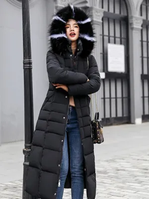 Women's Winter Chic Long Hooded Puffer Coat