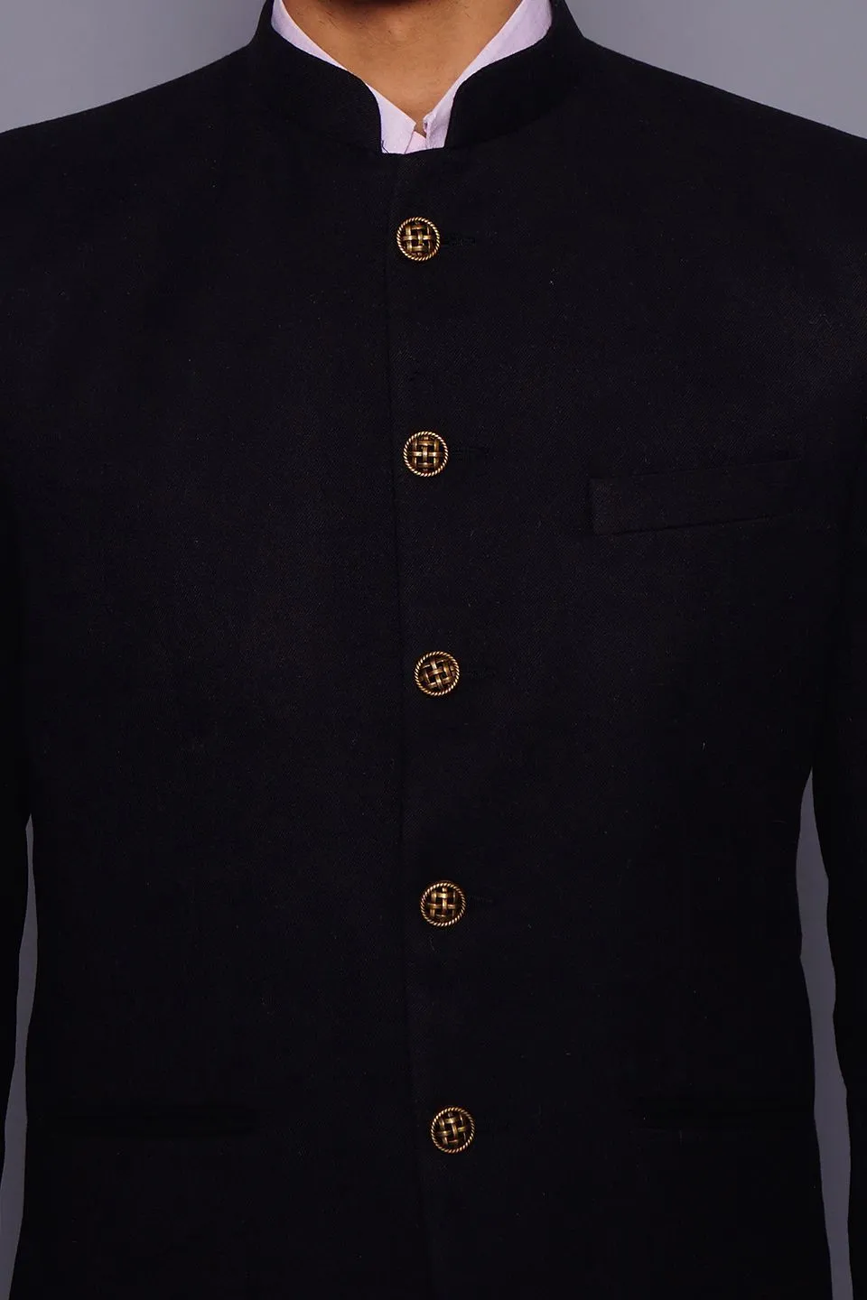 Wool Black Bandhgala