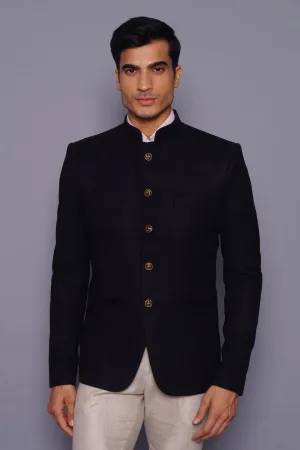 Wool Black Bandhgala