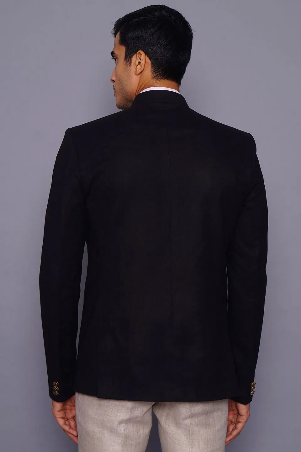 Wool Black Bandhgala