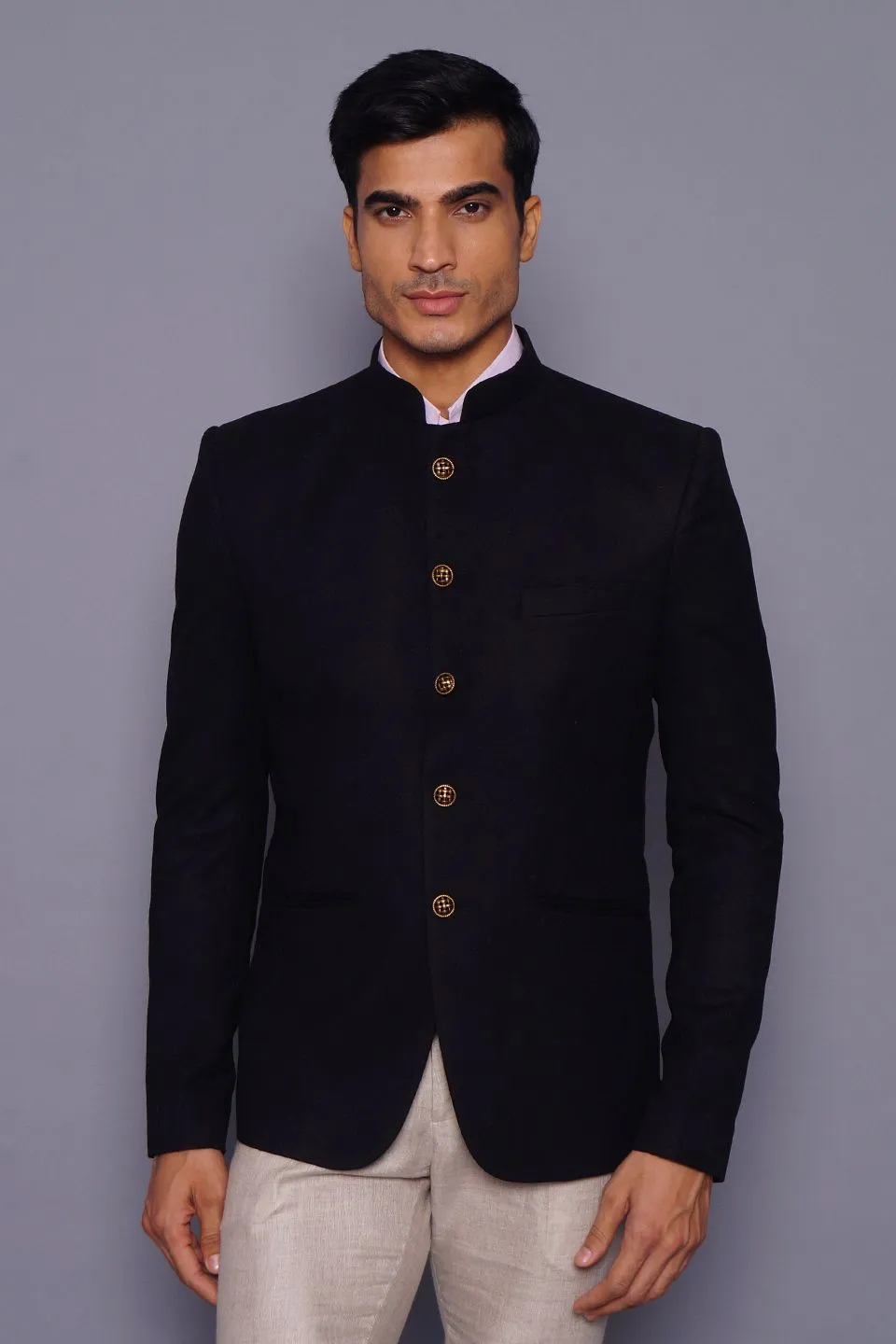 Wool Black Bandhgala