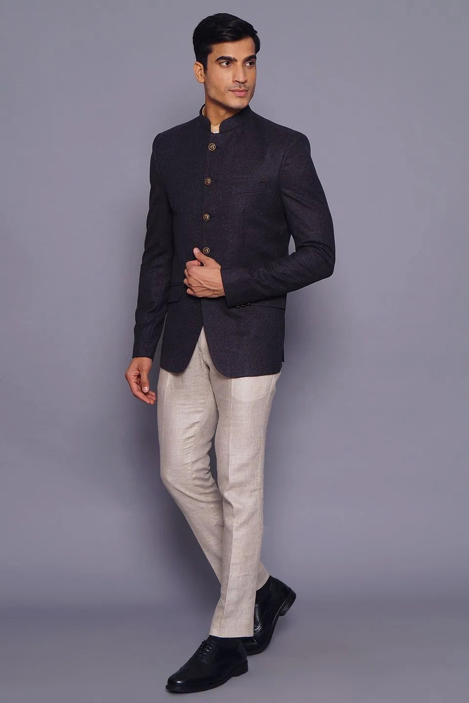 Wool Grey Bandhgala