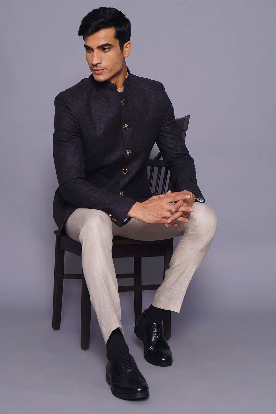 Wool Grey Bandhgala