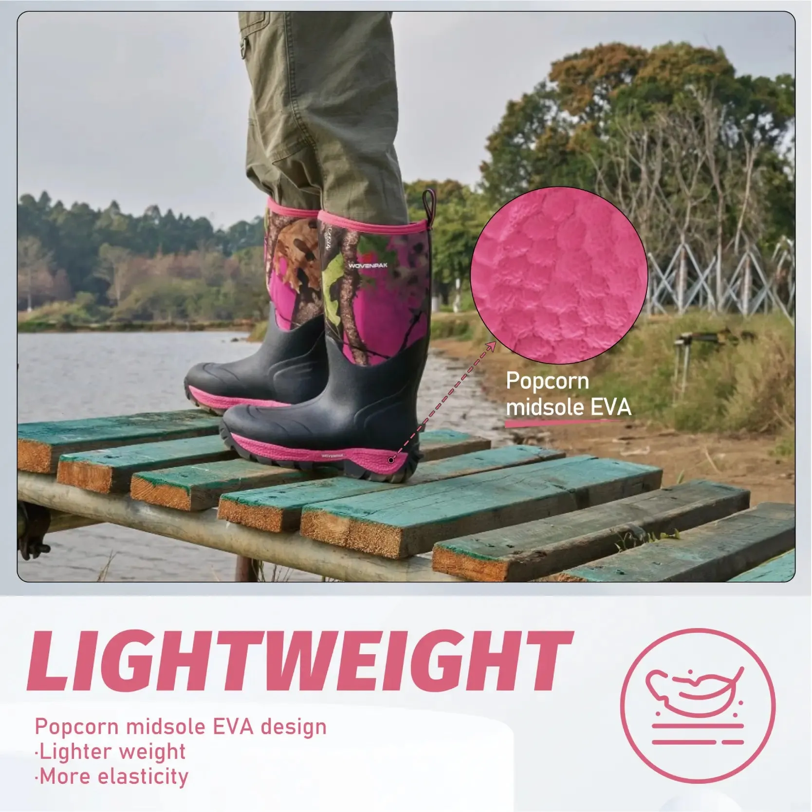 WOVENPAK Waterproof Rubber Boots for Women