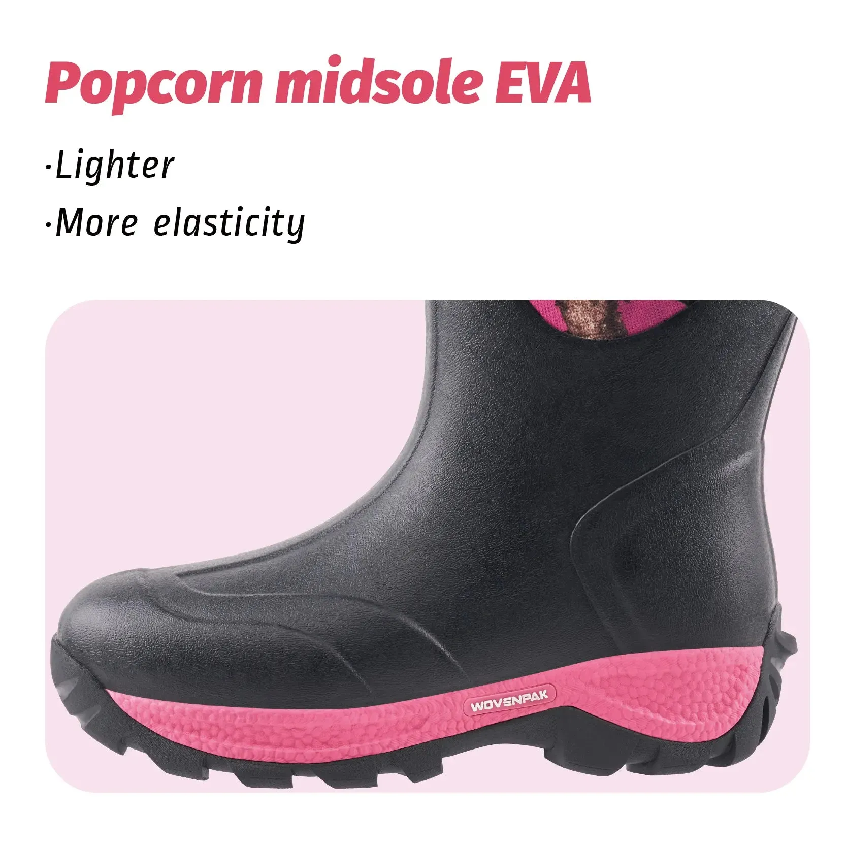 WOVENPAK Waterproof Rubber Boots for Women