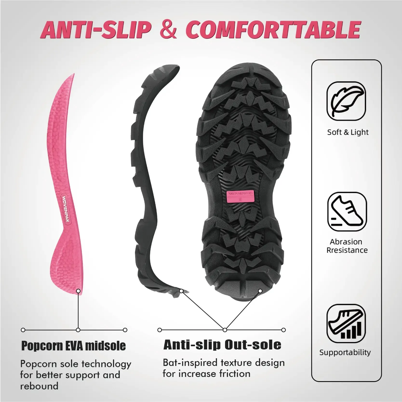 WOVENPAK Waterproof Rubber Boots for Women