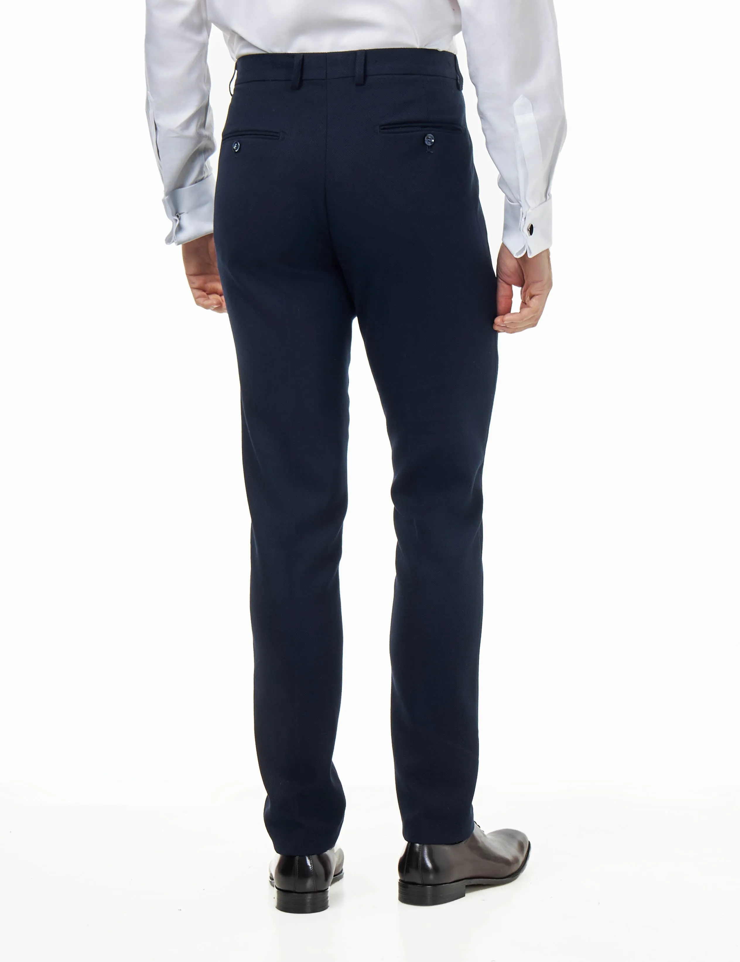 ZAK – TAILORED 2 PIECE SUIT IN NAVY BLUE HONEYCOMB