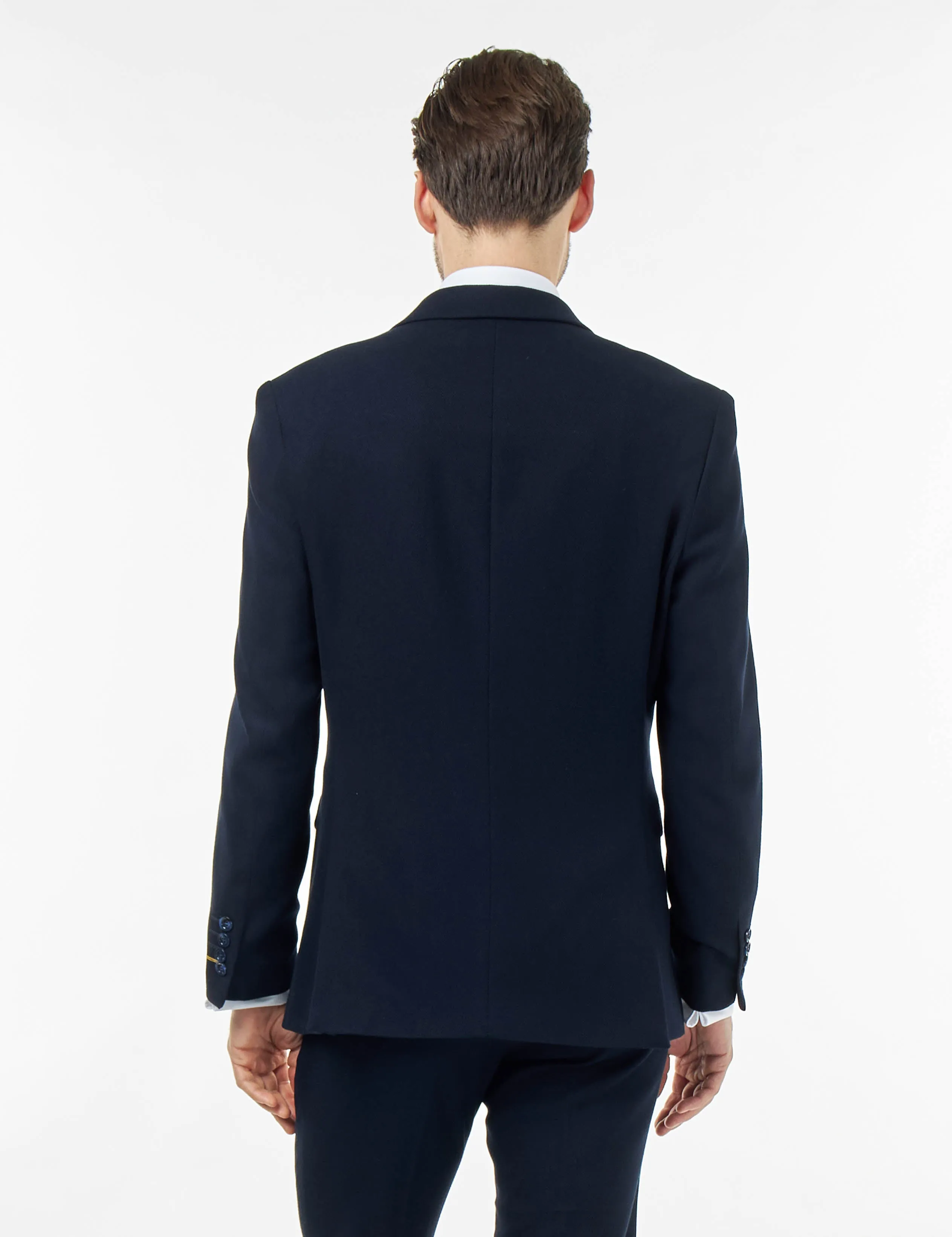 ZAK – TAILORED 2 PIECE SUIT IN NAVY BLUE HONEYCOMB