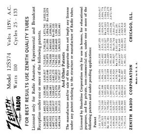 ZENITH-12S374