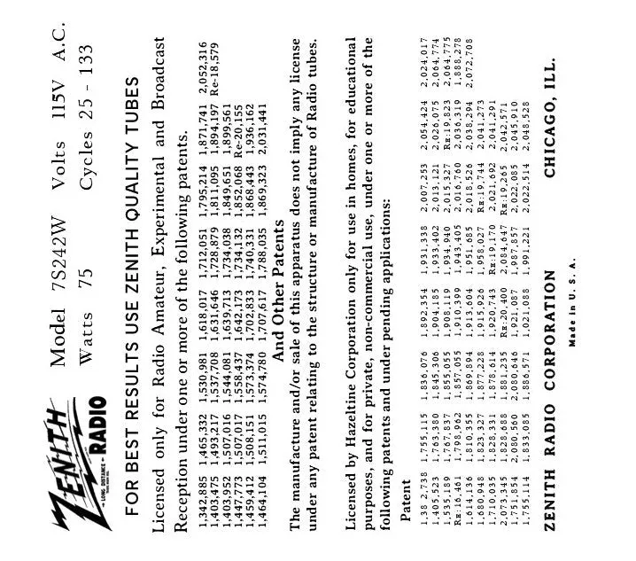 ZENITH-7S242W