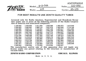 ZENITH-9S54A