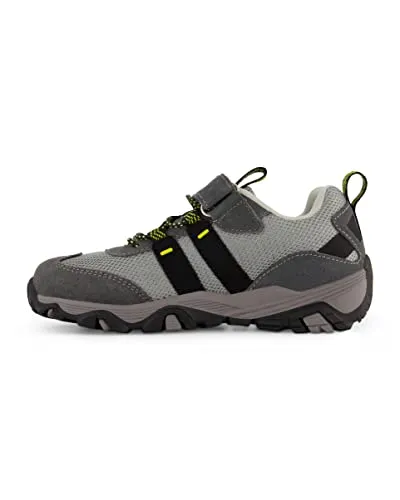 ZeroXposur Boys Denver Mesh Trail Shoes - Kids Hiking Shoes - Kids Trail Shoes (Dark Shadow, 4)