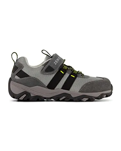 ZeroXposur Boys Denver Mesh Trail Shoes - Kids Hiking Shoes - Kids Trail Shoes (Dark Shadow, 4)