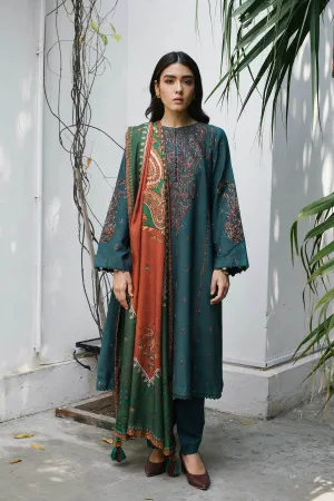 ZW21-7A |  Zara Shahjahan Coco Winter 2021 Collection | Unstitched Embroidered linen Suits
