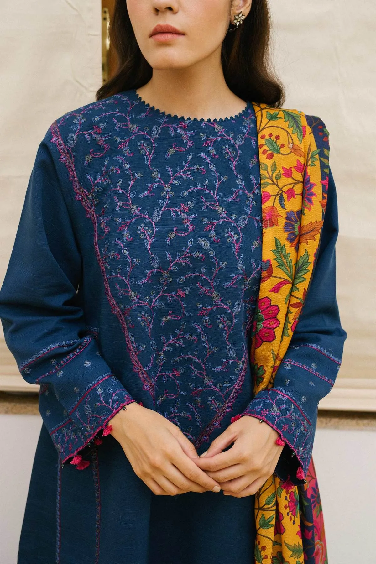 ZW21-8B |  Zara Shahjahan Coco Winter 2021 Collection | Unstitched Embroidered Light Khaddar Suits