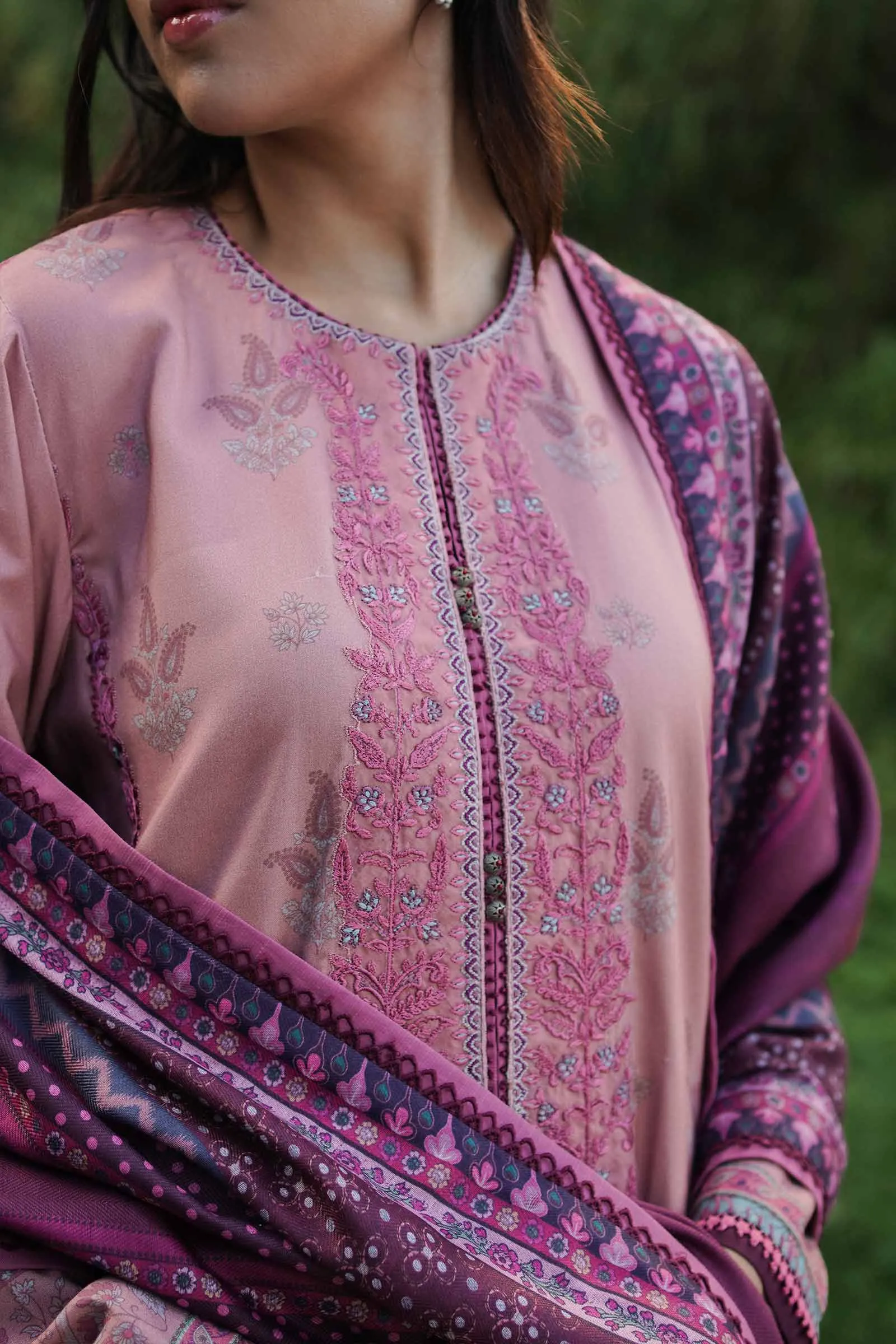 ZW22-4B | Zara Shahjahan Coco Winter Collection 2022 | Unstitched Embroidered Khaddar Linen  Suits