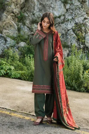 ZW22-7A | Zara Shahjahan Coco Winter Collection 2022 | Unstitched Embroidered Khaddar Linen  Suits